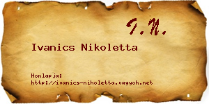 Ivanics Nikoletta névjegykártya